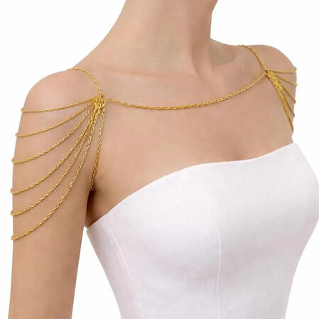 Cascading Double Shoulder Chain Necklace in 7 Colors