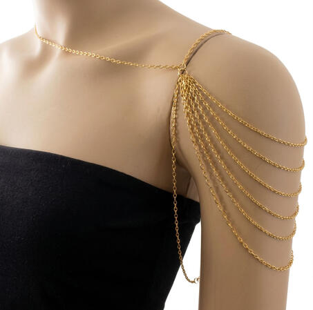Golden Dianne Cascading Shoulder Chain Necklace